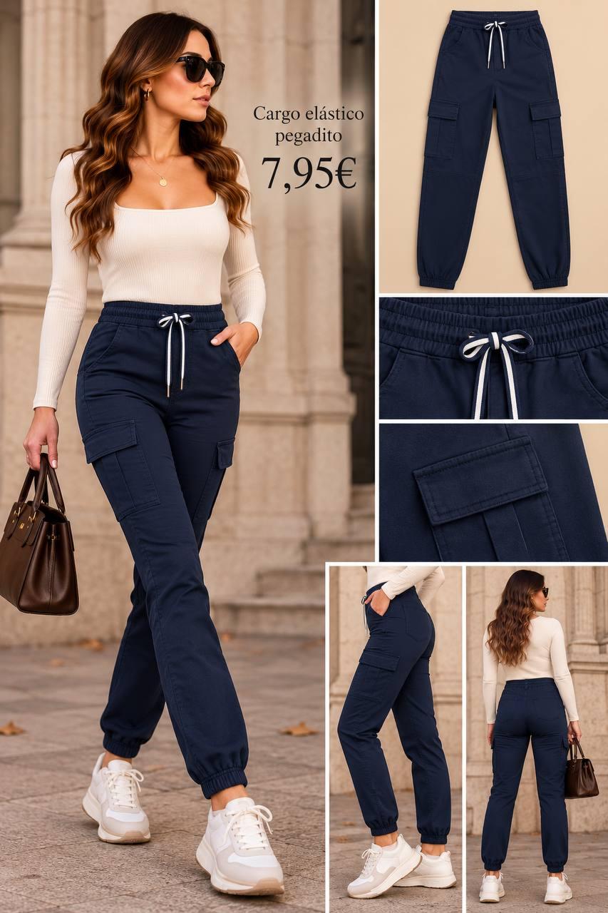PANTALON CARGO ELASTICO VAZUL