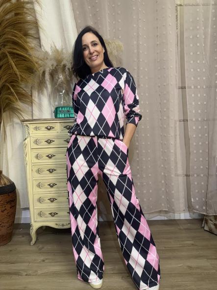 CHANDAL ROMBOS NEGRO  [2]