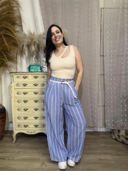 PANTALON LINO CINTURON AZUL [1]