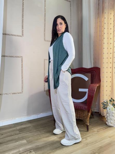 PANTALON CARGO FINO BEIGE  [1]