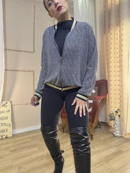 CHAQUETA PLATEADA BOMBER BRILLI [2]