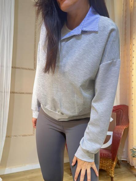 SUDADERA GRIS CON CAMISA [0]