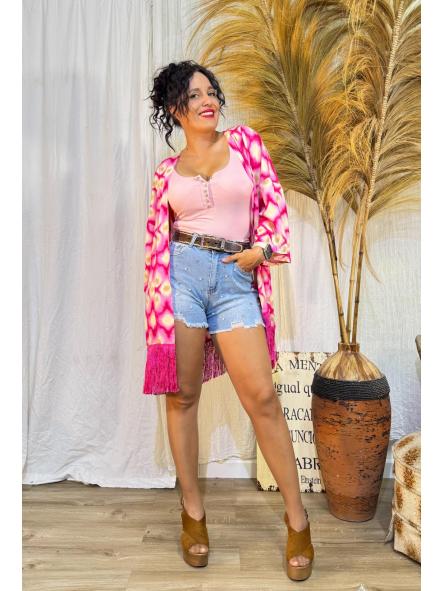 KIMONO TONOS FUCSIA CON FLECOS [0]