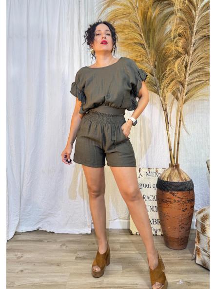 CONJUNTO VERDE CAQUI 