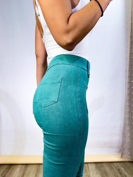 Pantalón Vaquero Tipo Leggin verde  [1]