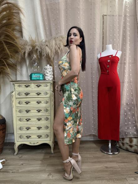 VESTIDO CARMEN TONALIDADES VERDE [0]