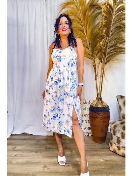 VESTIDO DULCE FLORES AZULES 