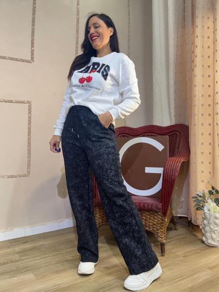 PANTALON DEPORTIVO GASTADO NEGRO [0]