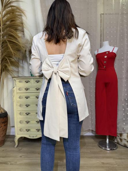 BLAZER ESPALDA LAZO BEIG [0]