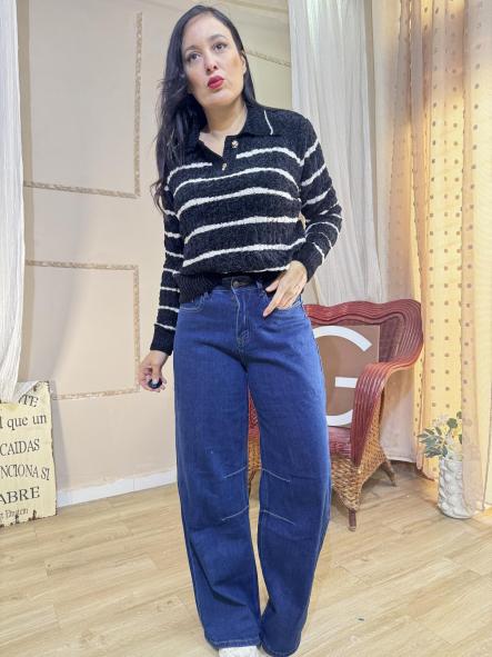 JERSEY CHINILLA RAYAS AZUL MARINO [2]