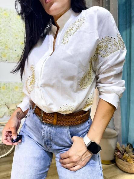 CAMISA BLANCA CON CACHIMIR HILOS DORADOS [1]
