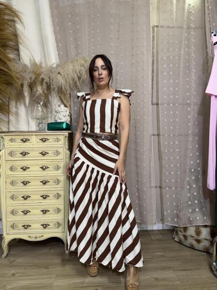 CONJUNTO FALDA Y TOP MARRON [1]