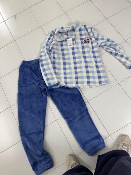 pijama cuadros calentito azul  [0]