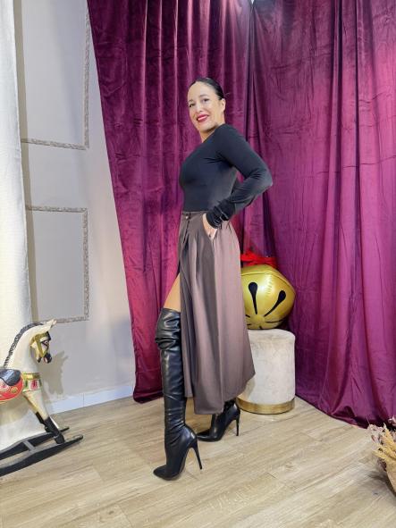 FALDA MIDI MARRON [2]