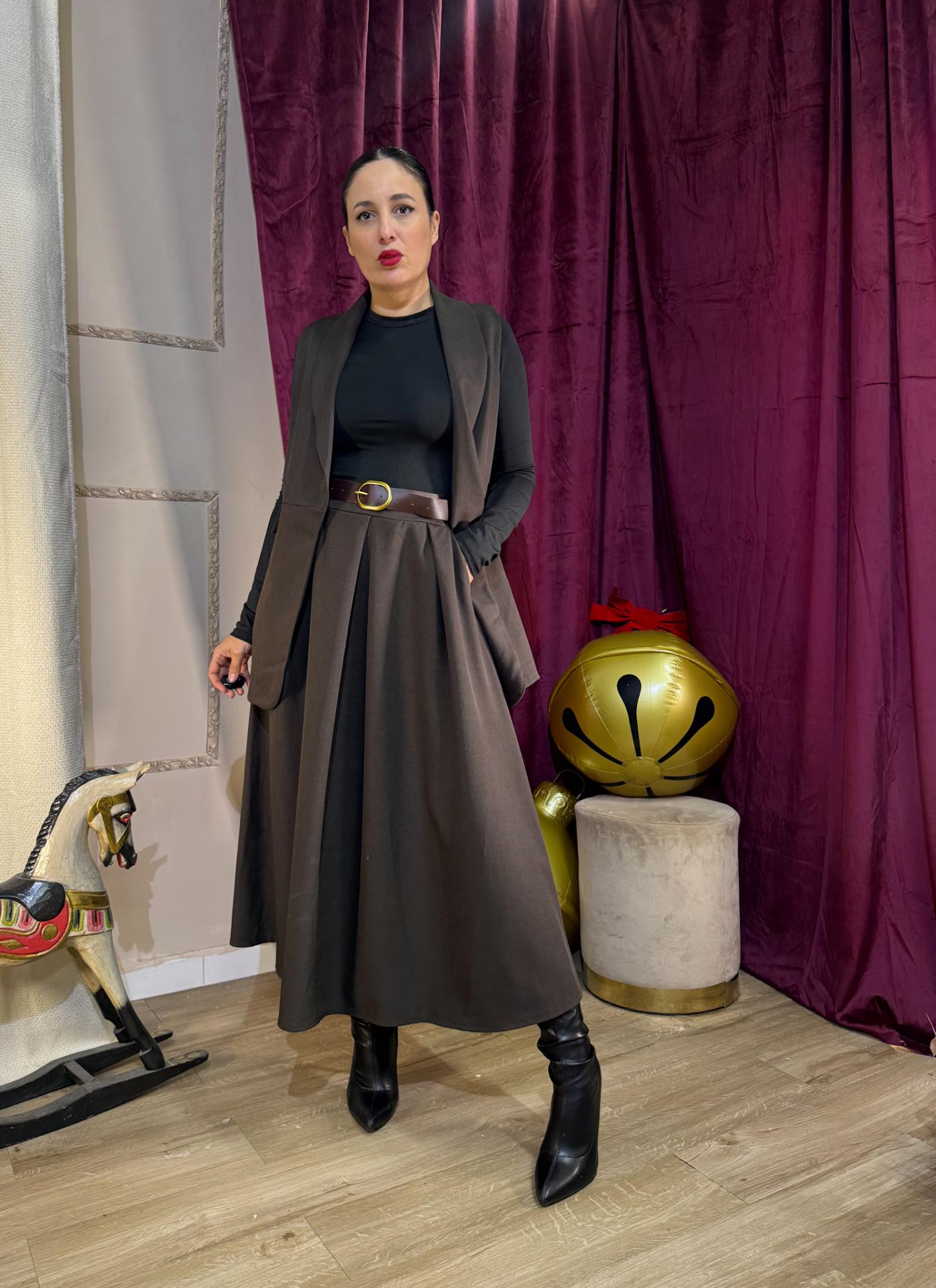 CHALECO TRAJE MARRON