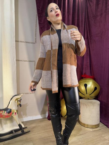 CHAQUETA MARRON DE LANA DE CUADROS [1]