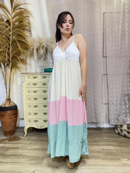 VESTIDO LARGO CORTE EVASE