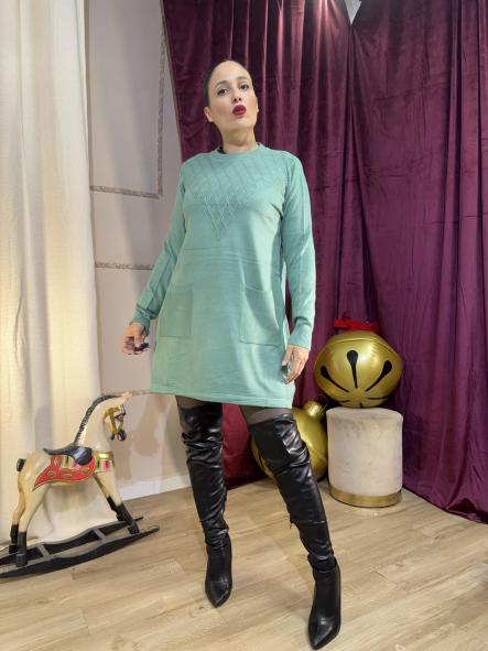 VESTIDO VERDE DE PUNTO [0]