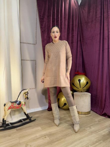 VESTIDO CAMEL DE PUNTO [0]