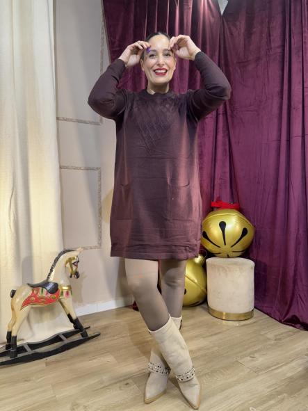 VESTIDO MARRON CHOLATE DE PUNTO [2]