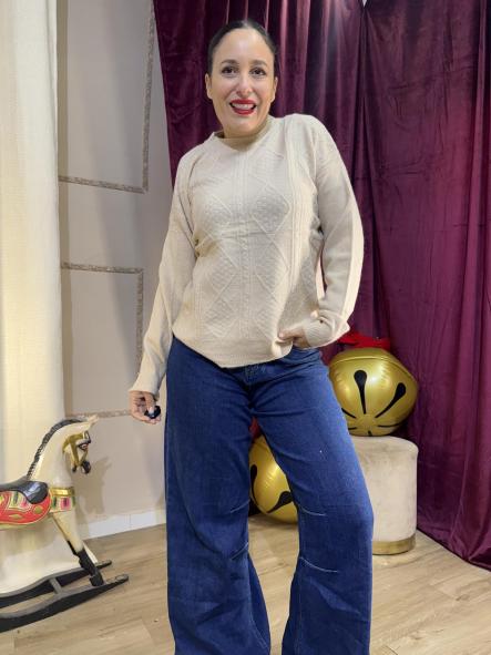 JERSEY BEIG DE LANA CON HILOS BRILLANTES [1]