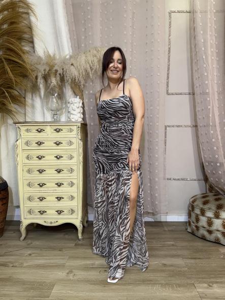 VESTIDO ZEBRA MARRON [0]