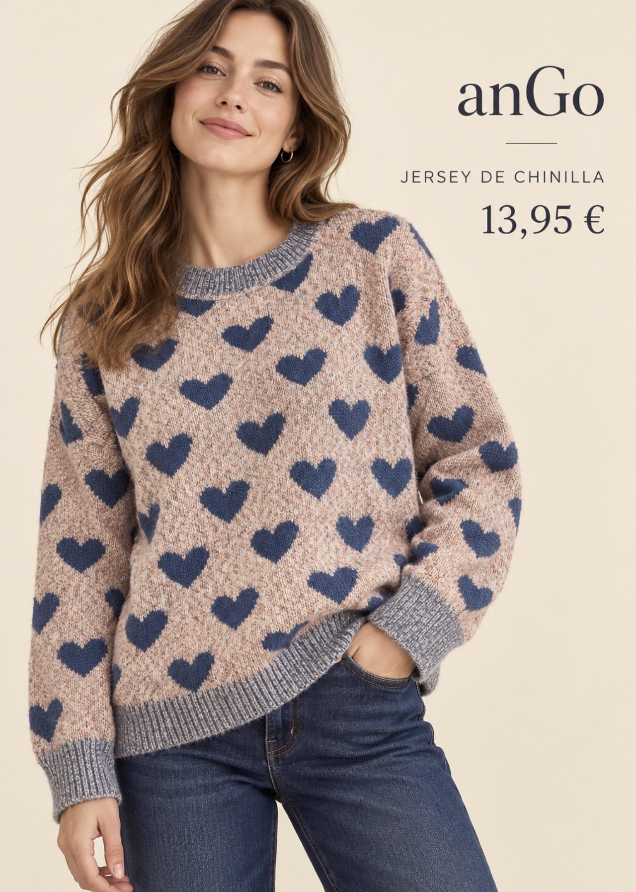 JERSEY CHINILLA CORAZON AZUL