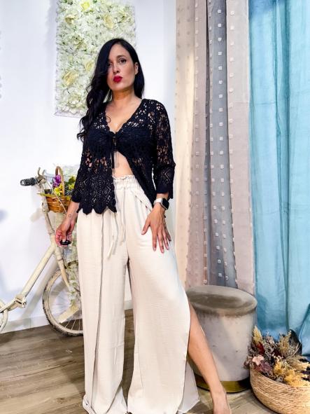 PANTALON CON ABERTURAS A LOS LADOS BEIG [0]