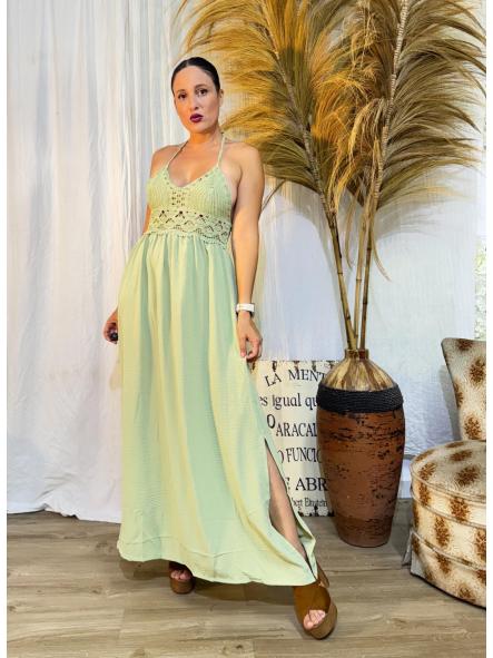 vestido verde ganchillo 