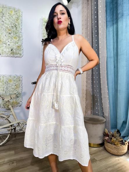 VESTIDO TIRANTES FINOS REGULABLES BEIG