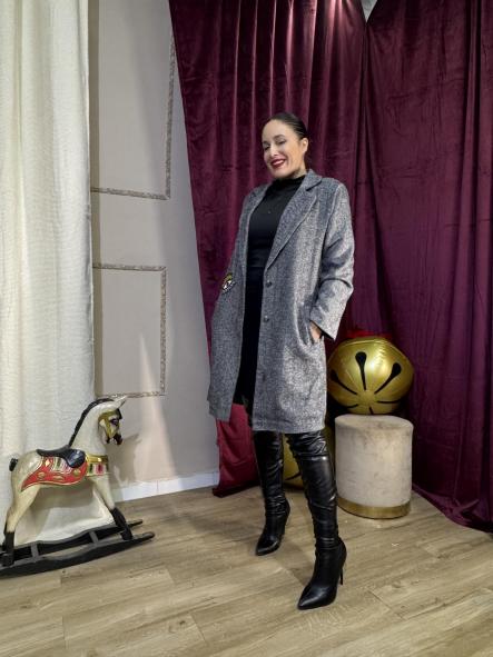 ABRIGO GRIS Y NEGRO [0]