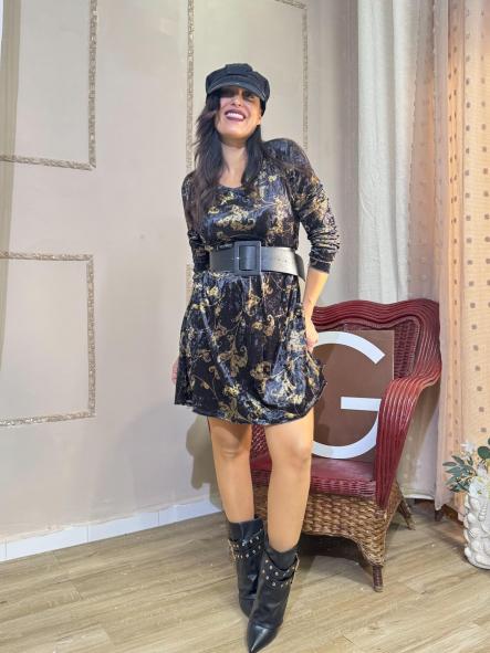 VESTIDO TERCIOPELO NEGRO/DORADOS [2]
