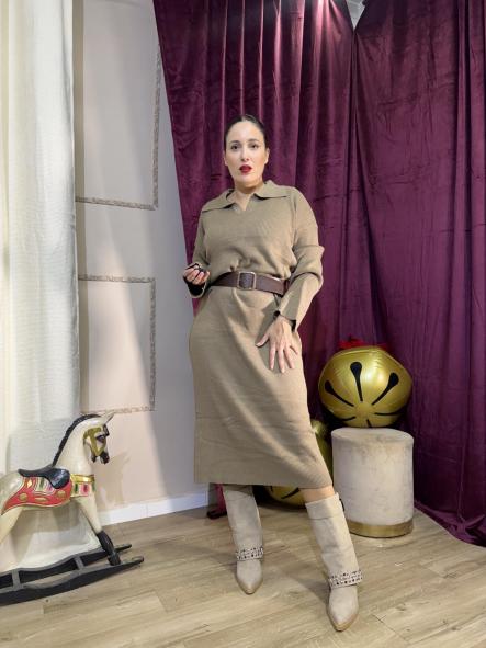 VESTIDO LONG CUELLO POLO