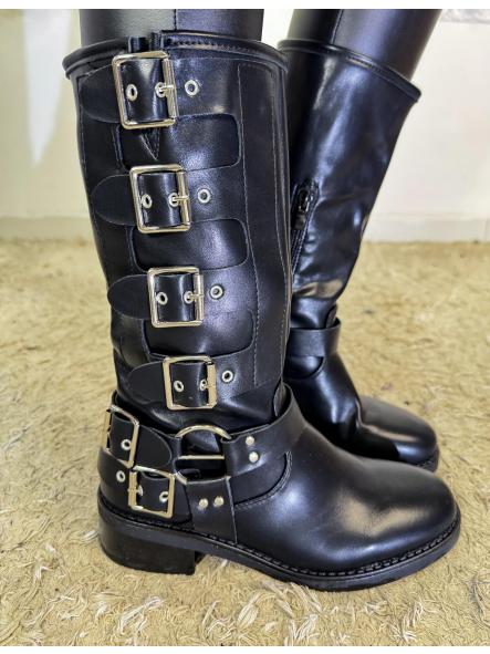 Bota Campera Negra  2Y3806-3 BLACK 