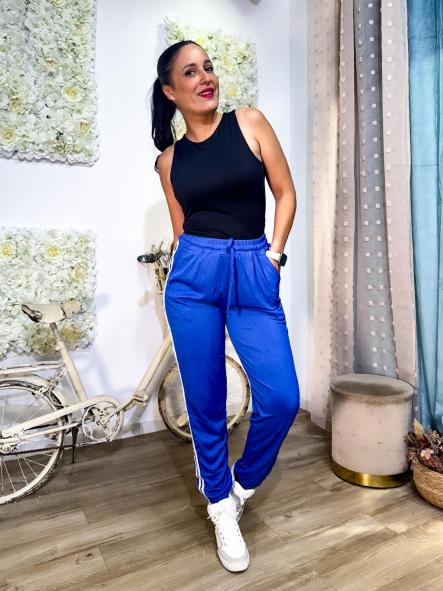 JOGGER AZUL RAYA BLANCA 