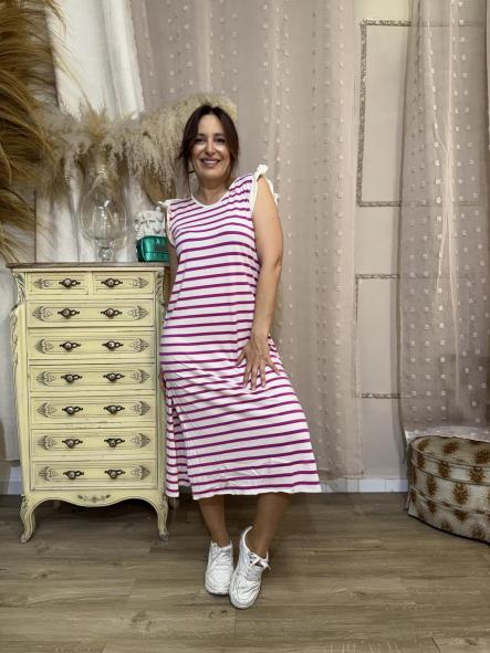 VESTIDO rayas  ROSA [0]