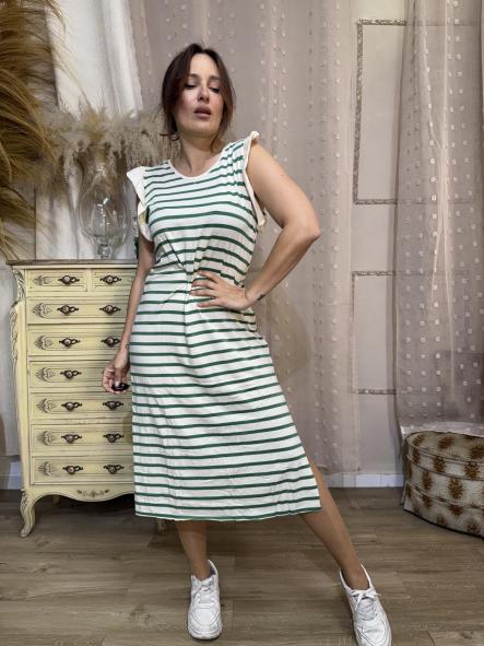 VESTIDO rayas  VERDE [0]