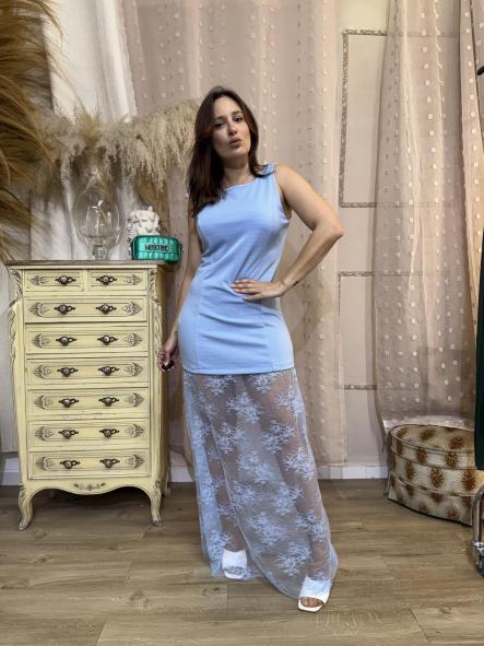 VESTIDO LARGO ENCAJE AZUL [0]