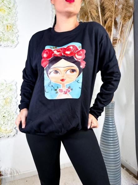 SUDADERA FRIDA NEGRA