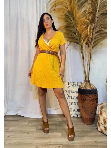VESTIDO AMARILLO CORTO DE TOPITOS [0]