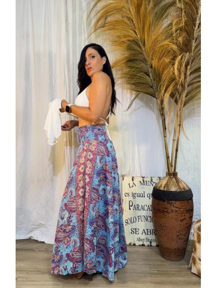 PANTALON CACHIMIR TIPO BOHO FONDO AZUL [1]
