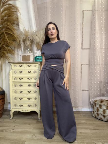 CONJUNTO DEPORTIVO CRUZADO LISO GRIS [4]