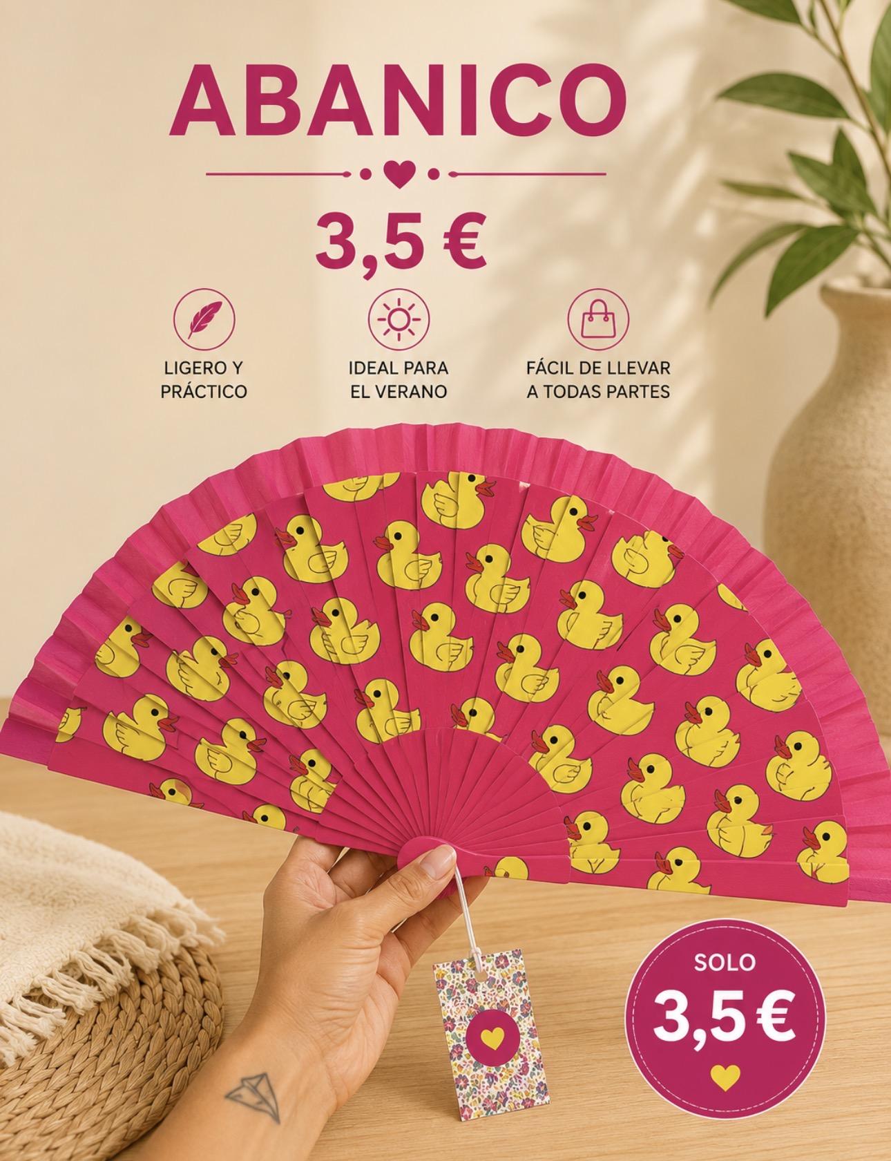 ABANICO PATOS ROSA