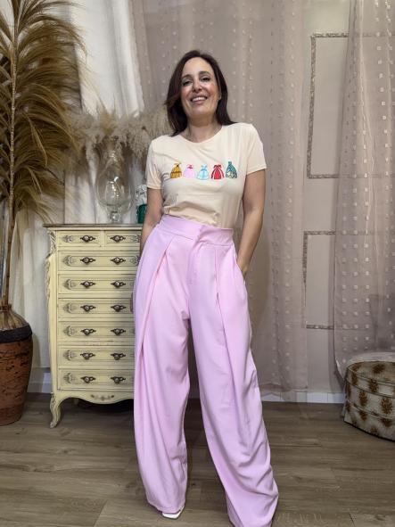 CAMISETA PRINCESAS CREMA 