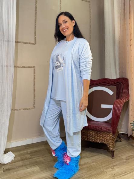 PIJAMA SUAVE OSO 3 PIEZAS AZUL [0]