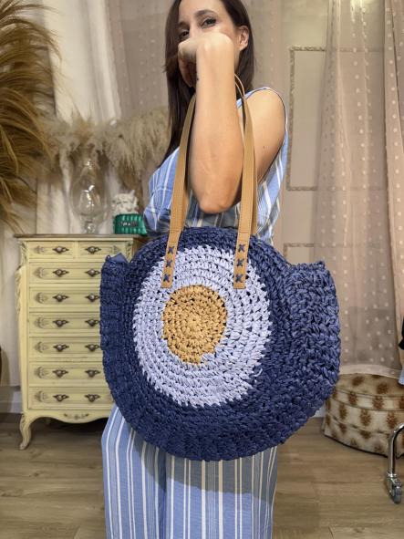 BOLSO RAFIA AZUL