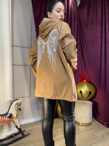 CHAQUETA ALAS POLIPIEL CAMEL [3]