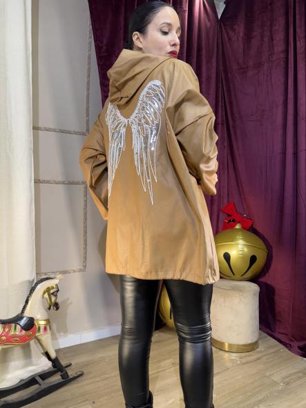CHAQUETA ALAS POLIPIEL CAMEL