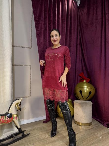 VESTIDO CALENTITO PUNTILLA GRANATE [2]