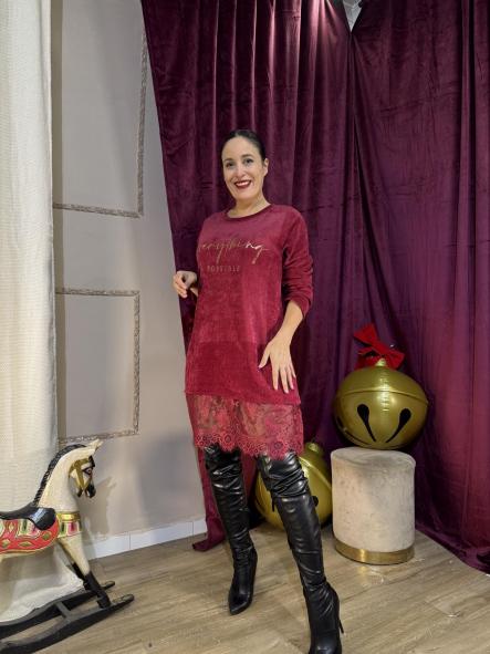 VESTIDO CALENTITO PUNTILLA GRANATE [1]